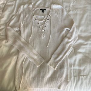 Forever 21 Lace Up V-Neck
